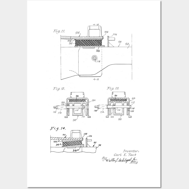 Dampened Lateral Motion Freight Car Truck Bolster Vintage Patent Hand Drawing Wall Art by TheYoungDesigns